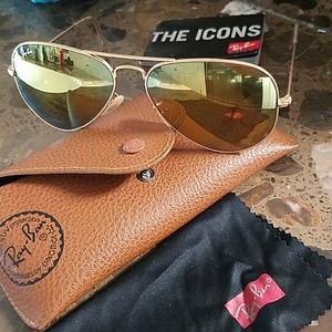 Ray ban yellow flash lenses reflective aviators